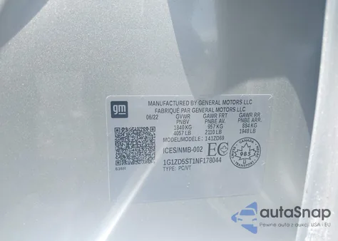 2022 Chevrolet Malibu из США, поврежденный, VIN 1G1ZD5ST1NF178044